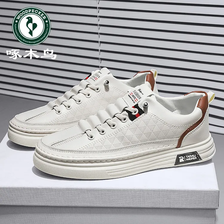 【正品】啄木鸟男鞋潮流百搭运动休闲鞋子男款低帮板鞋轻便软底潮鞋