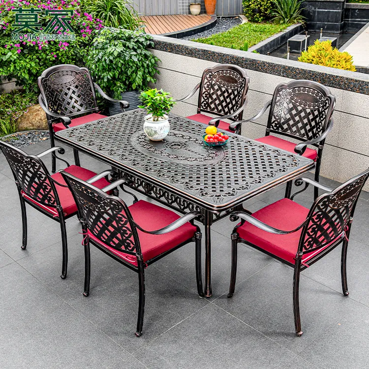 【莫家品牌】花园院子别墅桌子铸铝户外桌民宿家用外摆复古怀旧耐用