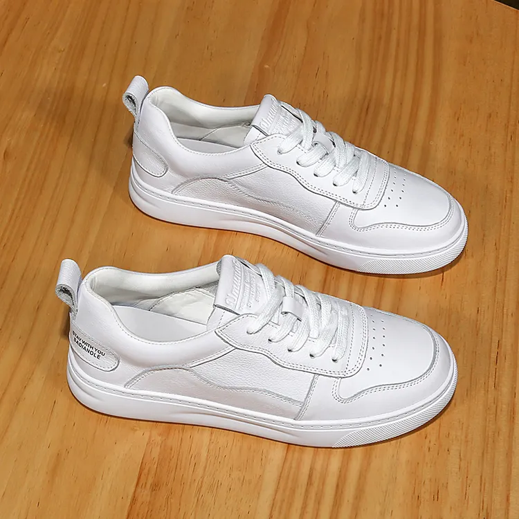 头层牛皮女款休闲板鞋2025夏季新款平底运动女单鞋轻便百搭小白鞋