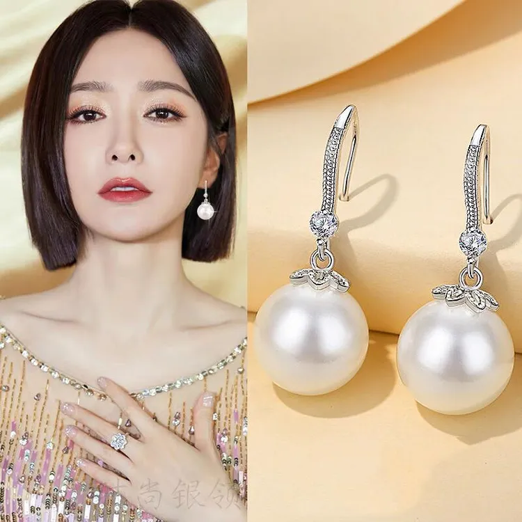 925银耳饰 珠珠耳环女简约高级感耳钉2025新款潮时尚好看的耳饰品