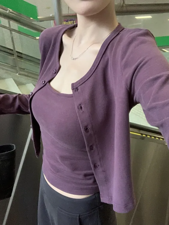 春秋无袖吊带开衫两件套显瘦长袖小个子修身上衣
