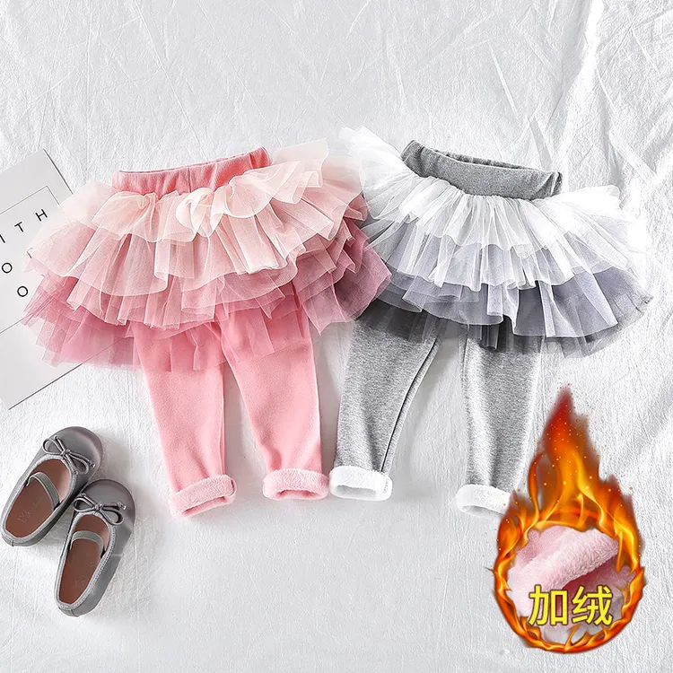女宝宝裤裙新款加绒女童假两件公主裙裤婴儿裤子儿童打底裤洋气