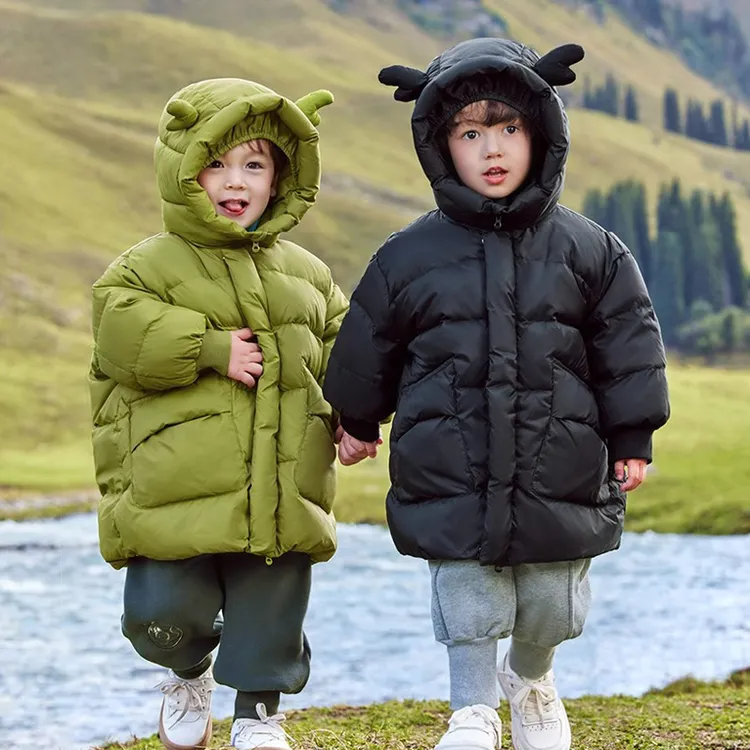 儿童宝宝羽绒服中长款冬季2一岁男宝3小童4女童洋气5男童加厚外套