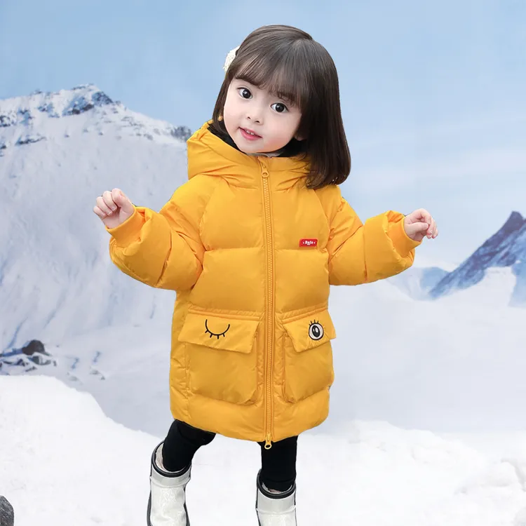 女童羽绒服中长款1一5岁婴儿小童女宝宝童装洋气儿童冬季加厚外套
