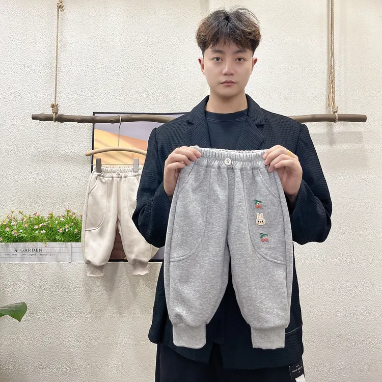 【A类卫裤】2025秋冬新款女童小韩版刺绣兔子宝宝洋气休闲卫裤潮