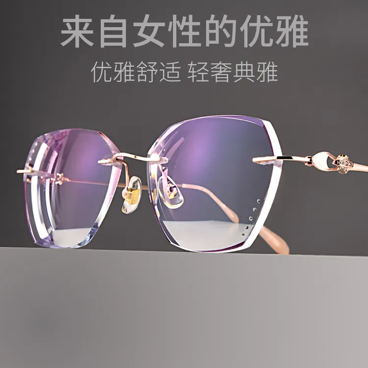 镶钻大框大脸型佩戴框镜防辐射高清优雅时尚轻奢女款眼镜8013