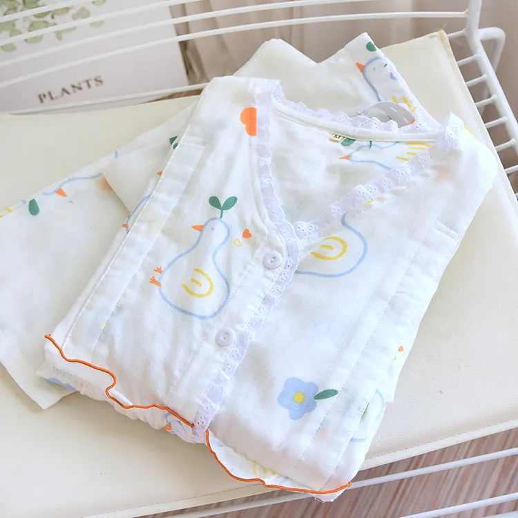 月子服夏季薄款女士纱布孕妇睡衣纯棉产后产妇哺乳衣大码吸汗透气