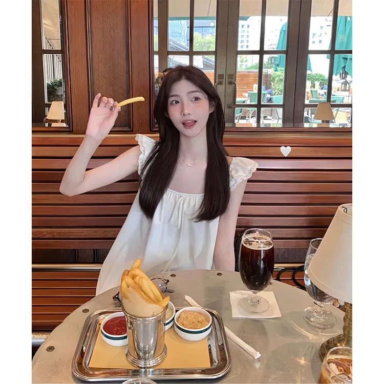 【达人专属】白水女 乖乖牌~小飞袖时尚休闲白色雪纺衫 B40642511