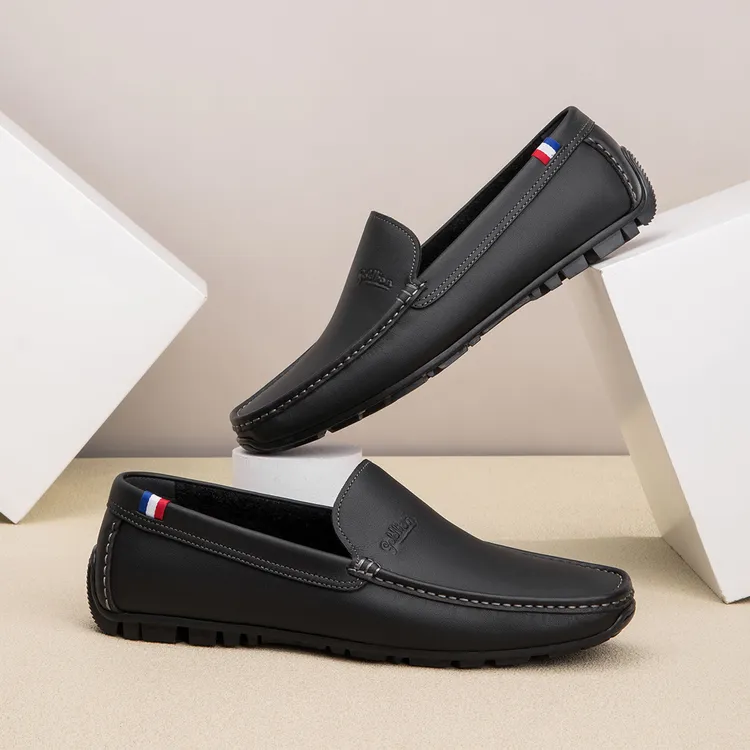 【轻盈舒软】金利来男鞋新款商务休闲套脚豆豆鞋开车鞋521010309