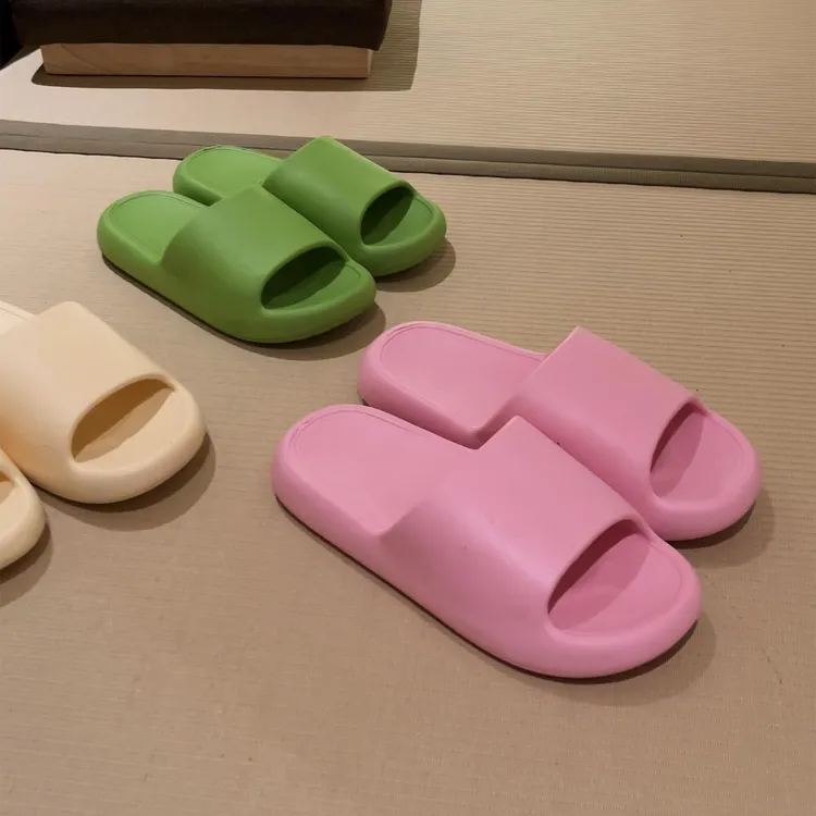 居家简约踩屎感拖鞋女夏厚底浴室防滑室内情侣软底凉拖鞋男