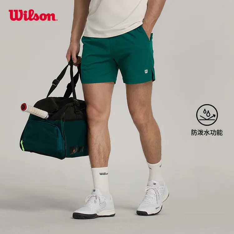 Wilson威尔胜官方流光风男士VOLLEY防泼水网球梭织短裤WM00008
