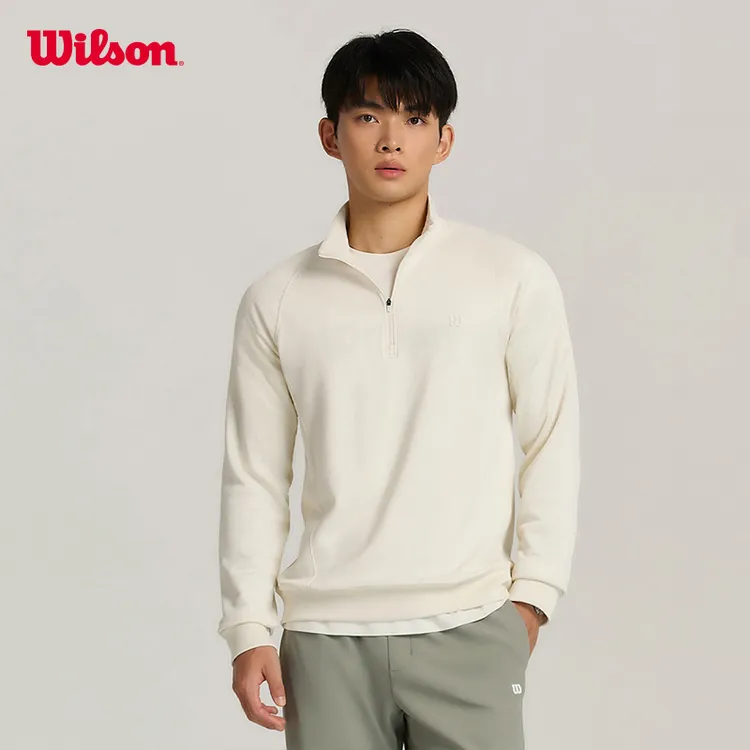 Wilson威尔胜官方秋季新款男士SEAMLESS一体织半拉链针织卫衣
