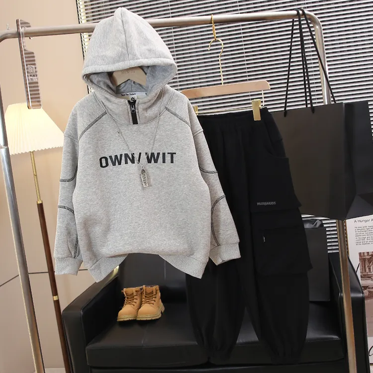 【加厚冬装奥利绒】童装男童加绒卫衣2025新款中大童秋冬装宽松百搭