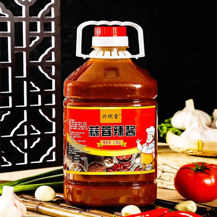 【到手五斤】蒜蓉辣酱5斤桶装烧烤辣椒酱烤肉酱拌面酱调味酱鲜辣