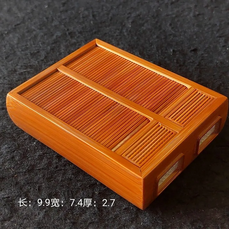 【竹师傅】精工老玉竹卷帘门合青带窗帘双格虫具竹蛉黄蛉素盒双格