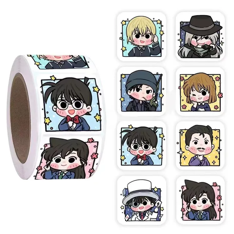 小红书同款高颜值ins名侦探柯南卷卷贴纸装饰手账封口贴学生必备