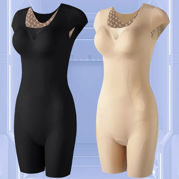 3D悬浮无痕小飞袖塑身连体衣束身提臀收腰包臀内裤显瘦后脱体雕衣