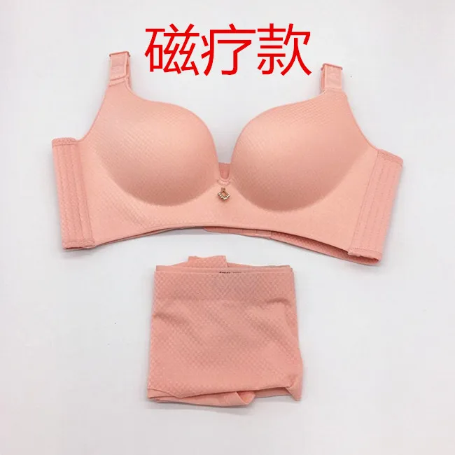 正品向大大无钢圈内衣女小胸加厚调整型聚拢舒适性感磁疗款文胸罩