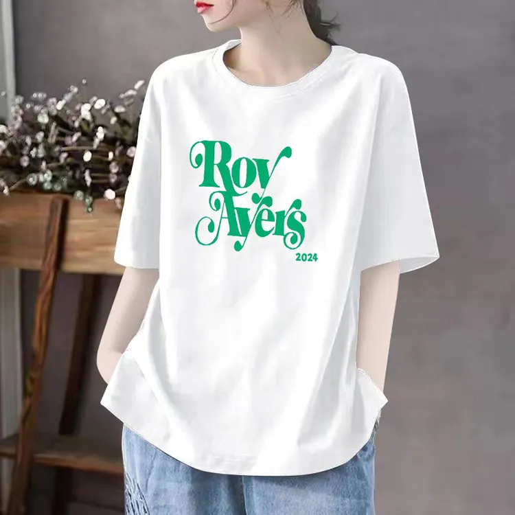 100纯棉新款大码女装胖mm短袖2024夏装宽松半袖遮肚短袖上衣T恤女