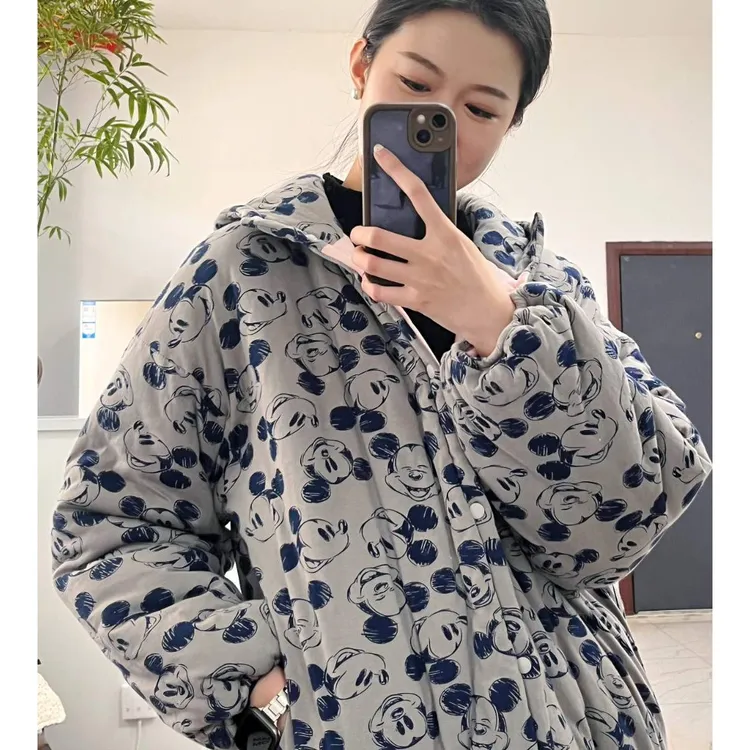 时尚经典女纯棉棉花棉袄 女装铺棉连帽上衣 加厚保暖拜年服女冬季