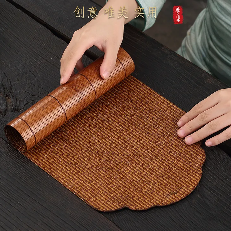 竹制茶席小号隔热垫桌旗布干泡茶具配件茶垫防水新中式禅意家用