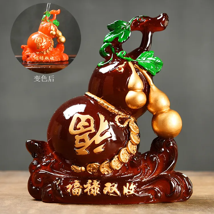 变色福禄双收招财茶宠摆件精品可养创意葫芦茶桌茶玩配件装饰摆设