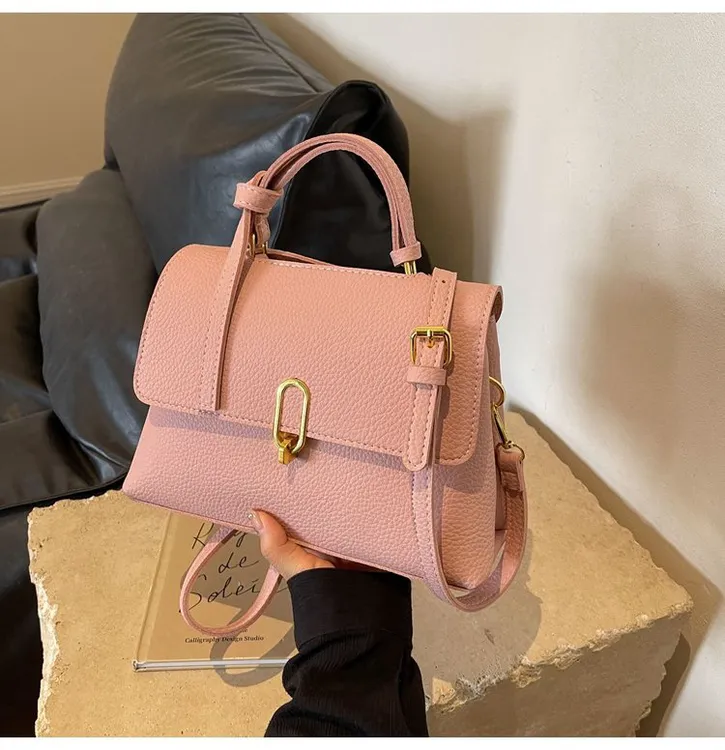 高级感荔枝纹手提包女2024新款时尚洋气质感百搭单肩斜挎包