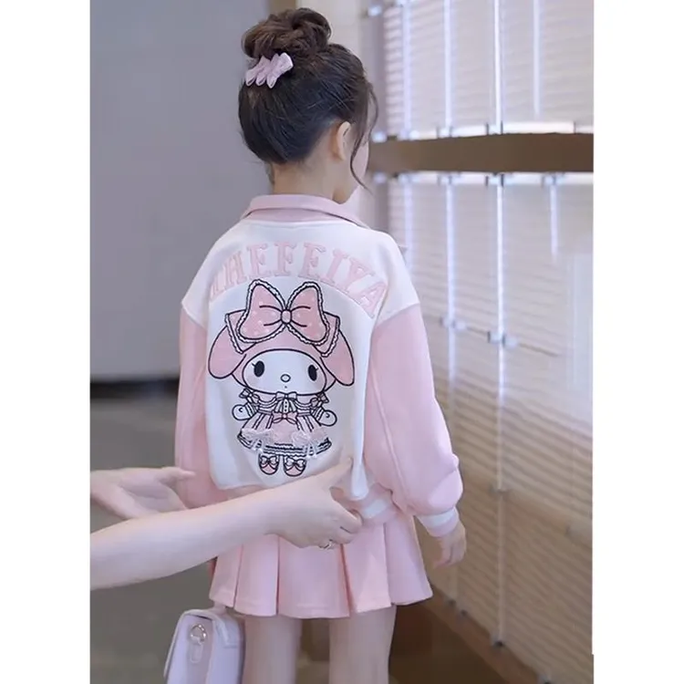 巴拉巴拉恩女童秋季连衣裙2024新款洋气美乐蒂套装学院风儿童秋装