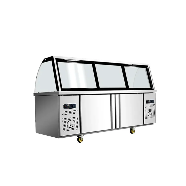 双温熟食展示柜商用超市鸭脖卤肉保鲜柜凉菜烧烤冷藏柜玻璃冷冻柜