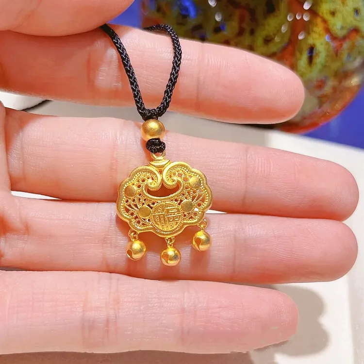 祥云如意平安锁项链男女情侣款经典百搭时尚饰品送女朋友礼物