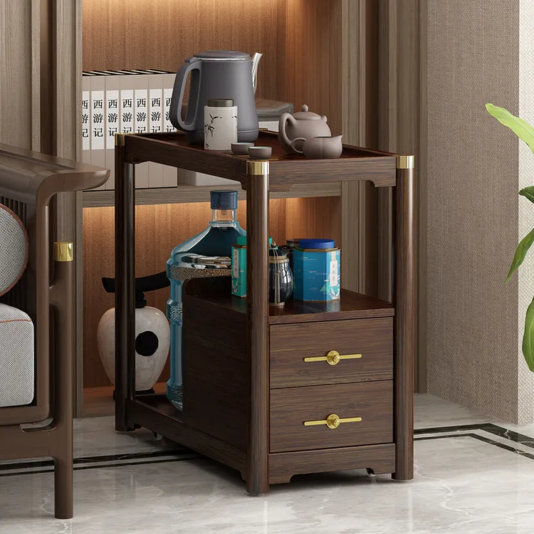 移动小桌子实木沙发边几新中式客厅茶桌边柜小茶几简易床头置物架
