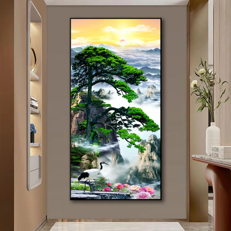 【迎客松高级感--多款可选】玄关轻奢高档玄关挂画款玄关装饰画大气