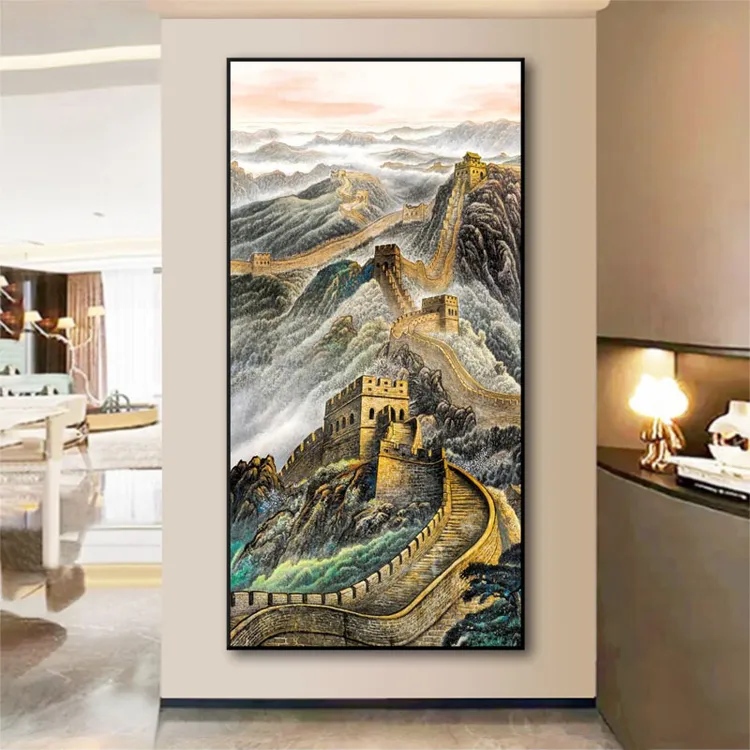 万里长城装饰画过道风景画晶瓷画玄关挂画壁画玄关装饰画客厅高档
