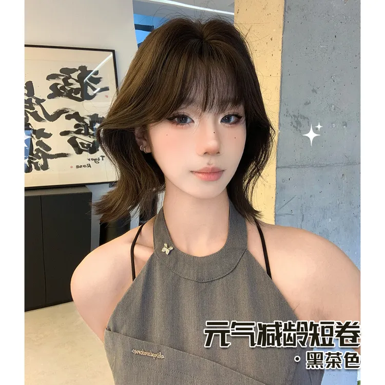 【绮梦】假发女短发bobo头齐刘海逼真甜美可爱气质减龄整顶假发