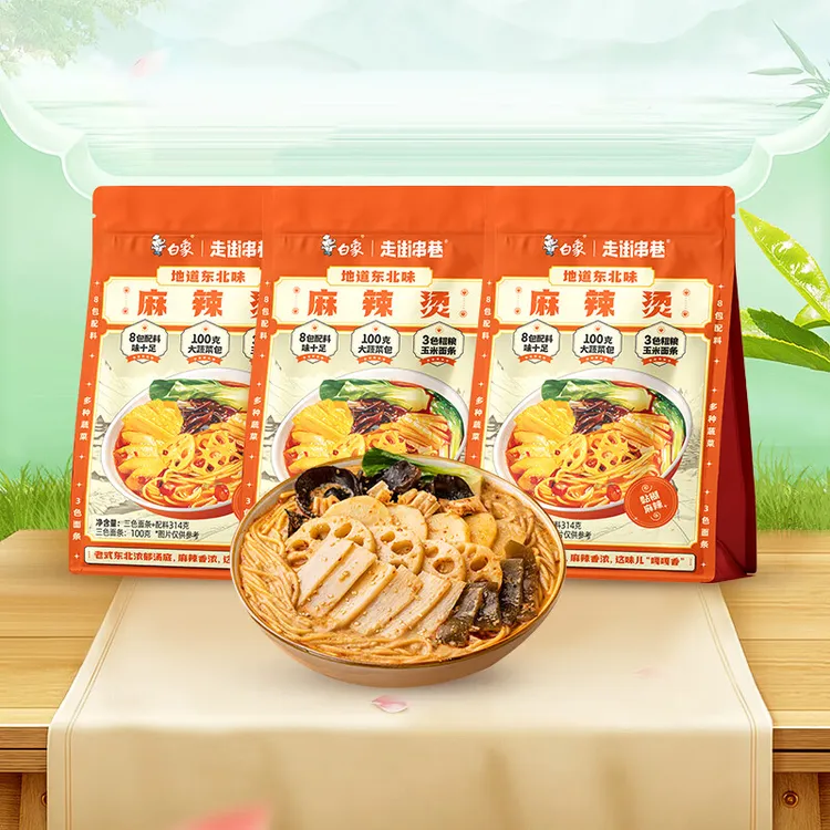 白i象走街串巷东北黏糊麻辣烫袋装方便速食美味夜宵酱包粗粮面