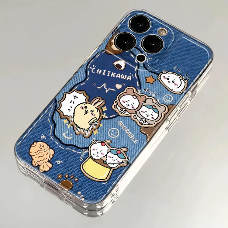 牛仔吉伊卡哇适用苹果16手机壳小米华为荣耀透明VIVO防摔OPPO一加
