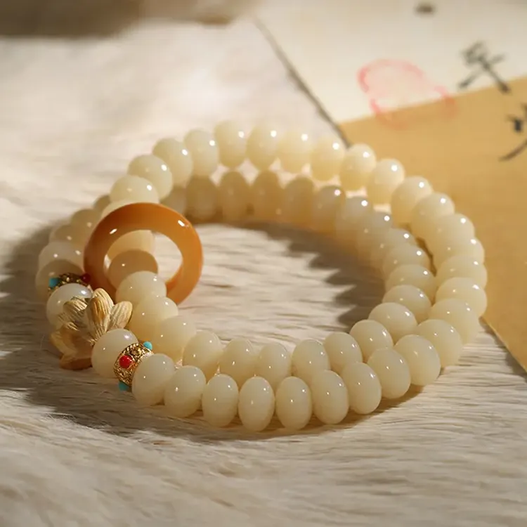 真品菩提手串双圈跑环莲花醒狮手持五年天然老料菩提根盘串百搭女