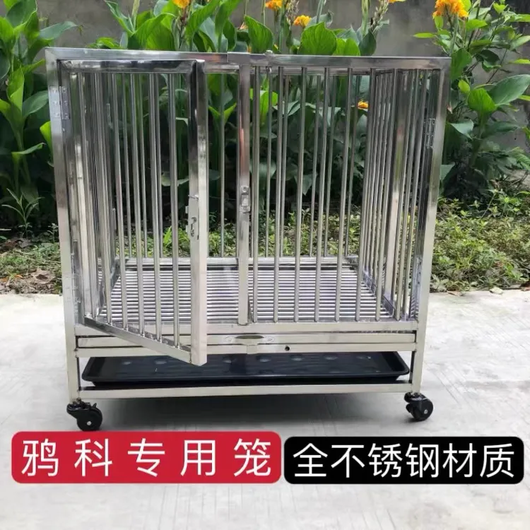 不锈钢鸦笼手工定制各种尺寸不锈钢鸦科笼鹦鹉笼双层大号
