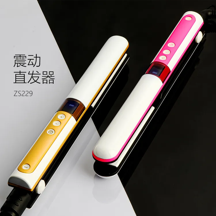 跨境直供直板夹不伤发LCD液晶直发器夹板震动按摩拉直板直卷两用