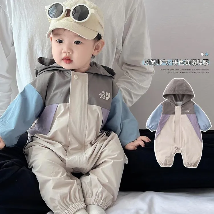 婴儿连体衣秋装男宝宝衣服春秋季超萌婴幼儿外套冲锋衣外出服秋款