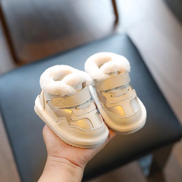 Sportmern宝宝鞋子冬款加绒雪地靴儿童学步鞋冬季婴儿小童鞋棉鞋