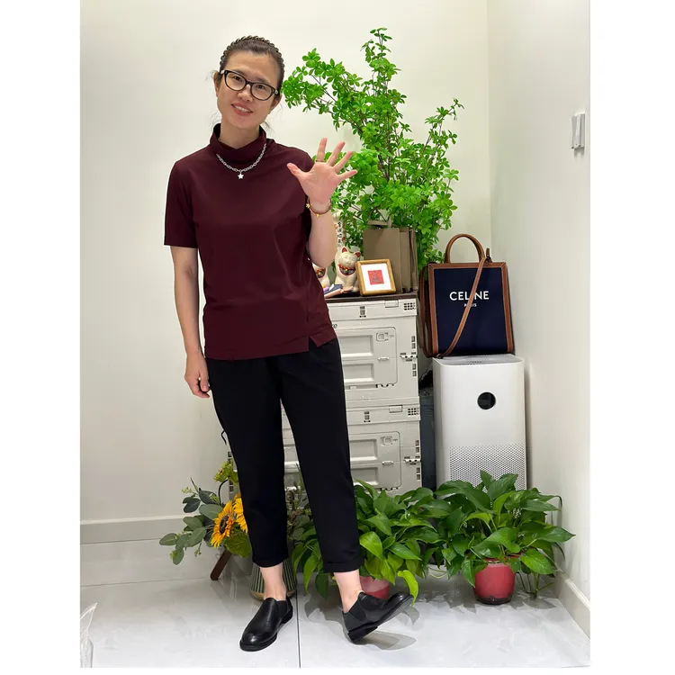 新思维前开叉半袖高领T恤超级舒服透气丝丝滑滑冰冰打底衫网红
