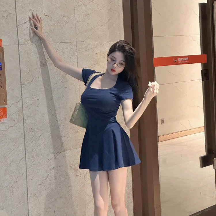 辣妹小个子A字短裙女夏韩版纯欲收腰显瘦时尚休闲气质连衣裙裙子
