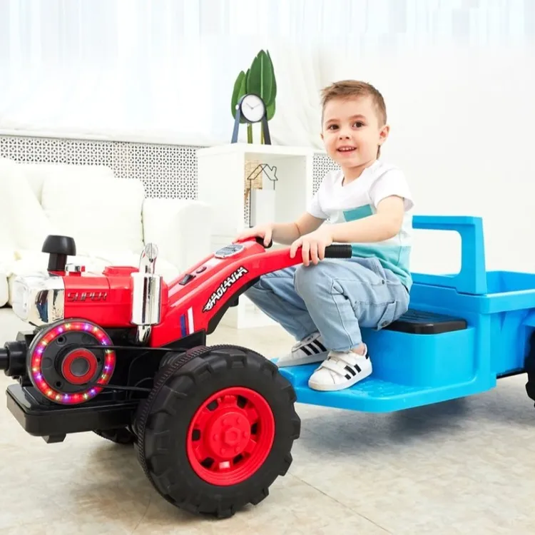 儿童电动拖拉机手扶超大号带斗小孩宝宝玩具车可坐人四轮遥控汽车