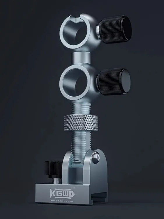 空钩悟道骑士钓椅专用饵盘架 多功能灯架鱼护支架可折叠超轻双孔