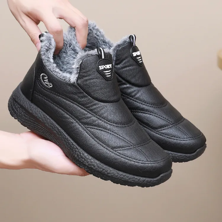 老北京冬季棉鞋防水防滑加绒保暖男女同款棉靴软底软面中老年棉鞋