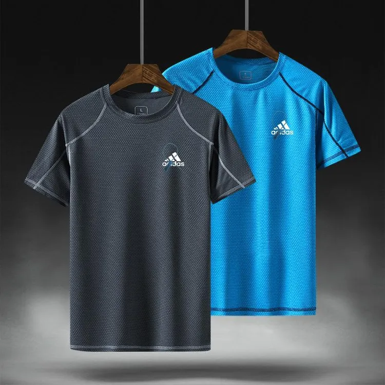 奥特莱斯夏季速干短袖t恤透气运动跑步大码健身薄款圆领休闲弹力