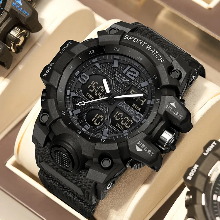 黑武士手表男学生初高中生时尚潮流多功能防水电子表男生腕表推荐