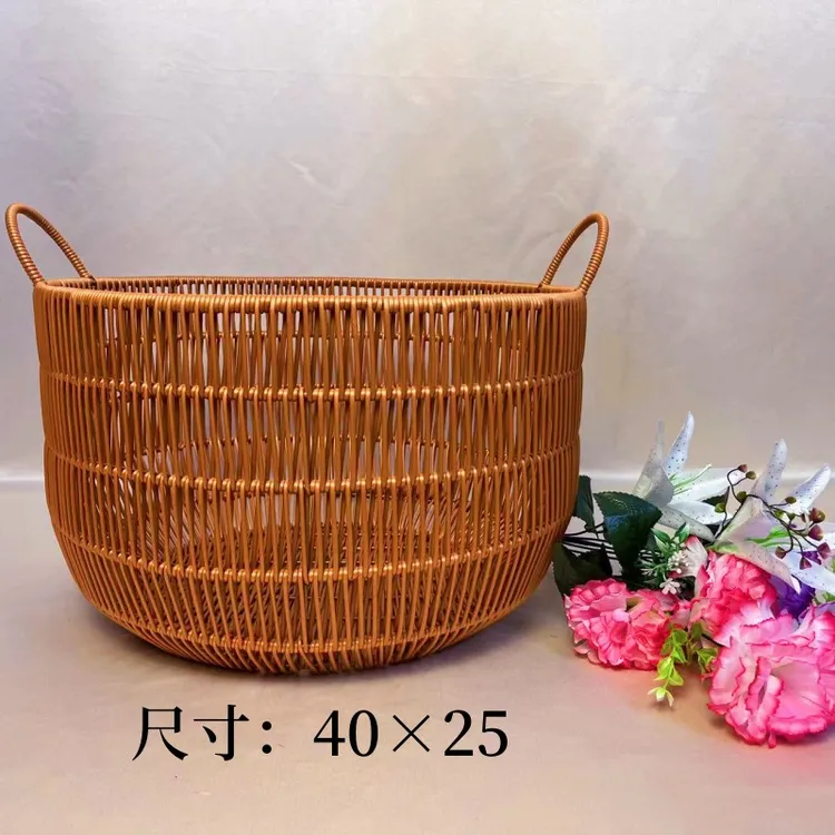 J05仿藤编衣物收纳加大号北欧风脏衣篮乐器画卷收纳36×40