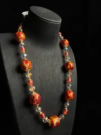 彩箔人鱼姬单层琉璃项链